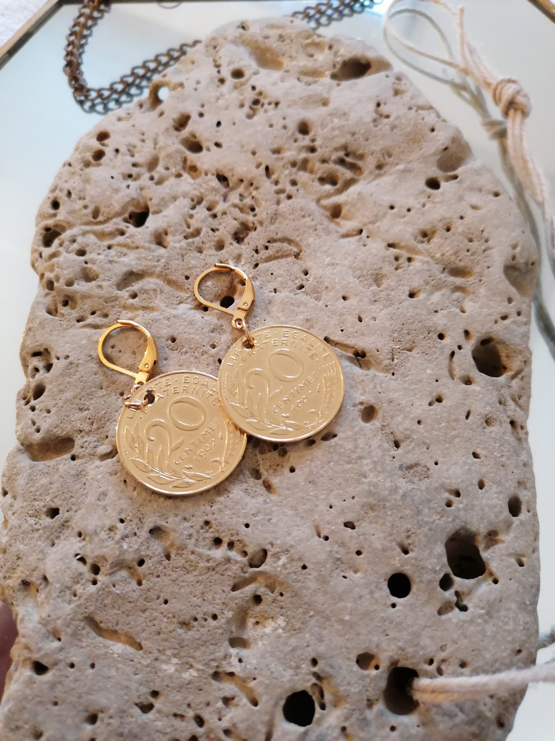 Boucles d'oreilles 20 centimes