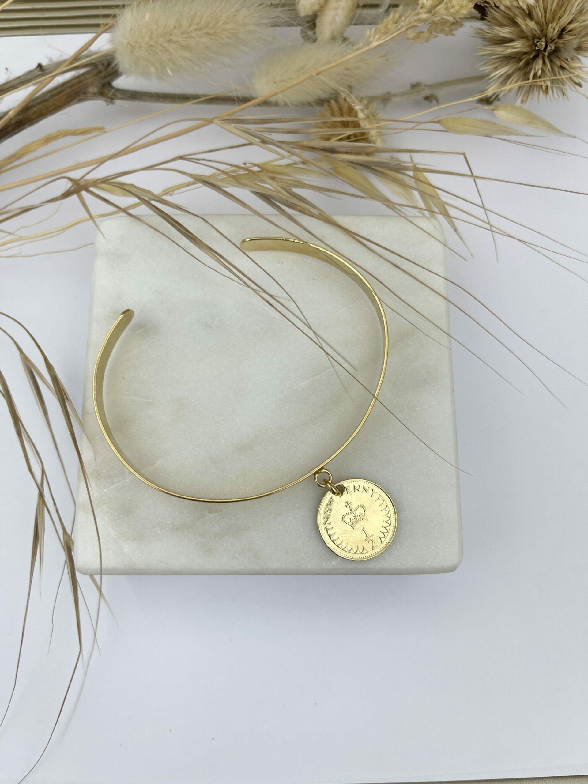 Bracelet Jonc plat 1/2 penny