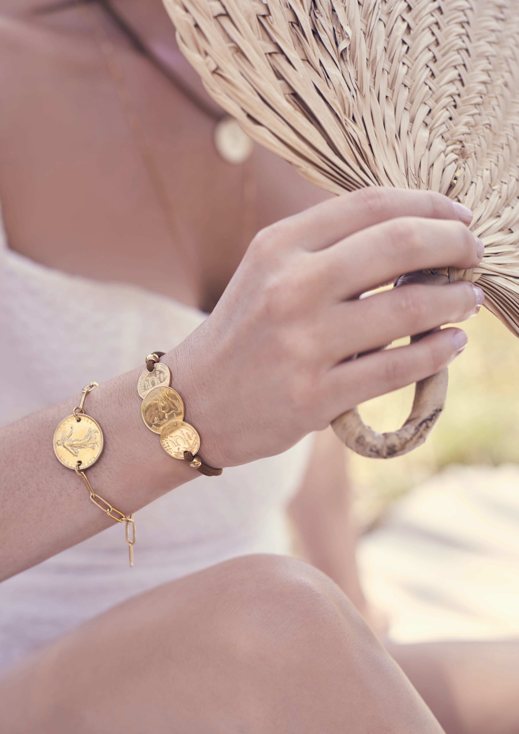 Bracelet Trombone or et bracelet Céline or