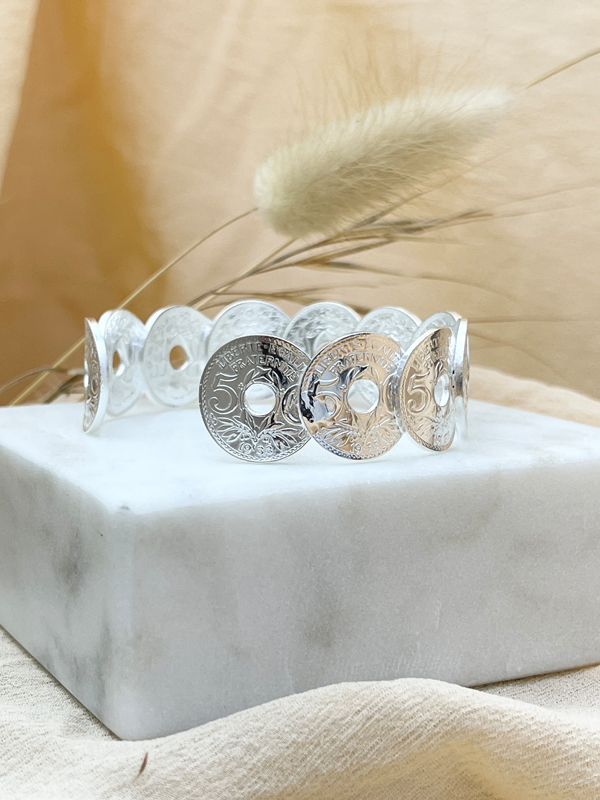 Bracelet diadème le p'tit Franc 5 sous argent