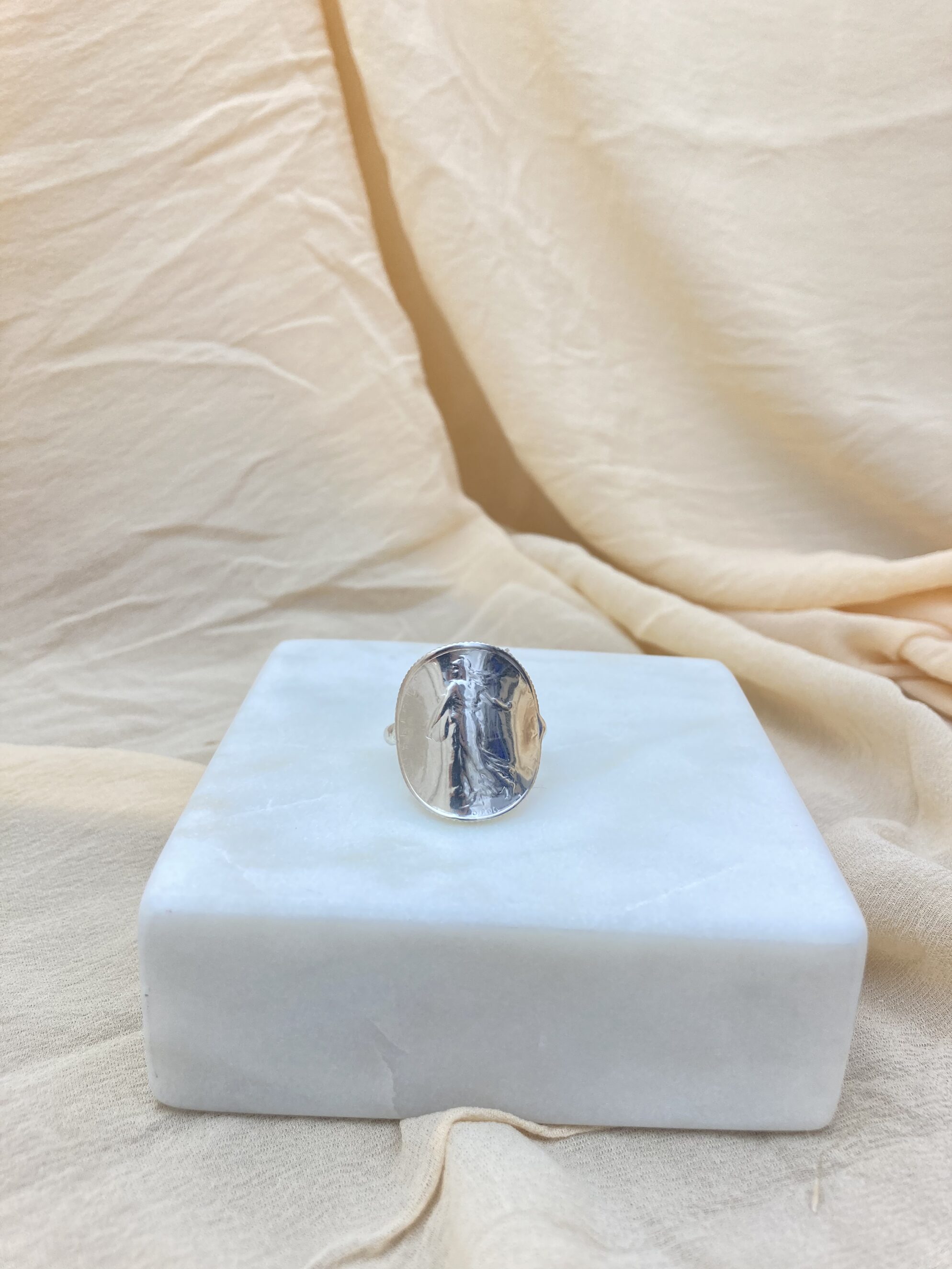 Bague 1 franc argent massif