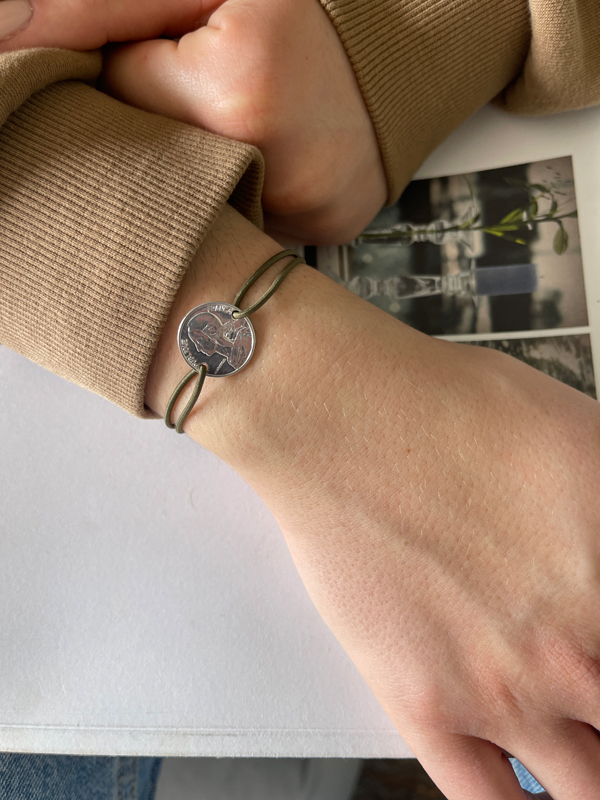 Bracelet 10 centimes argent