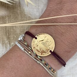 bracelet confectionné avec une véritable pièce de 20 francs Guiraud